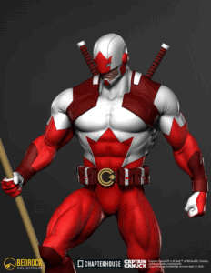 captain canuck statue render close