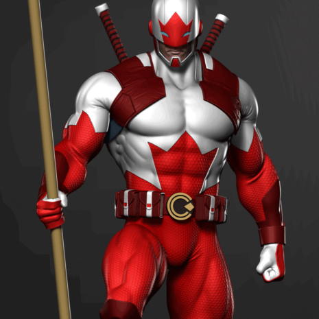 captain canuck statue render front