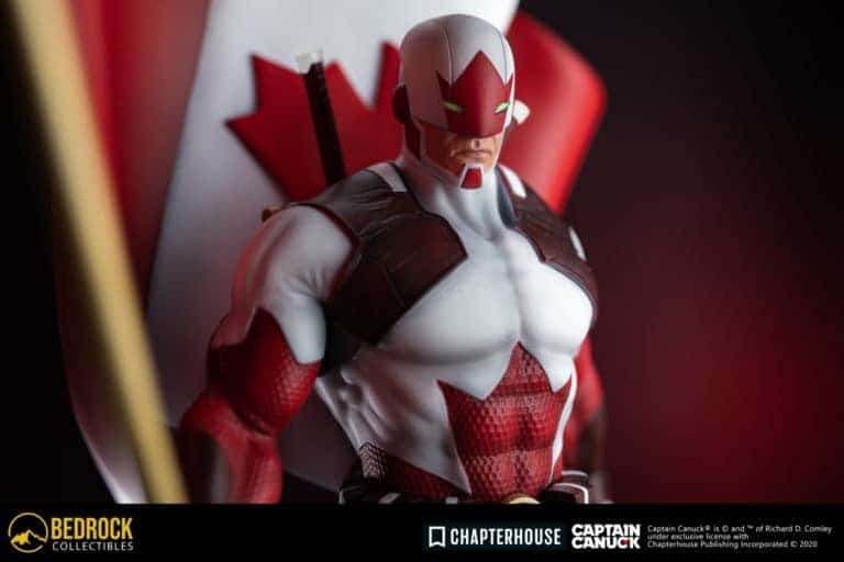 captain canuck painted statue