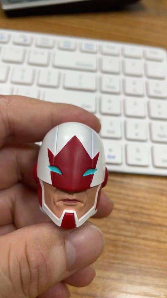 Painted polystone resin headsculpt of Captain Canuck for 1/6 scale statue