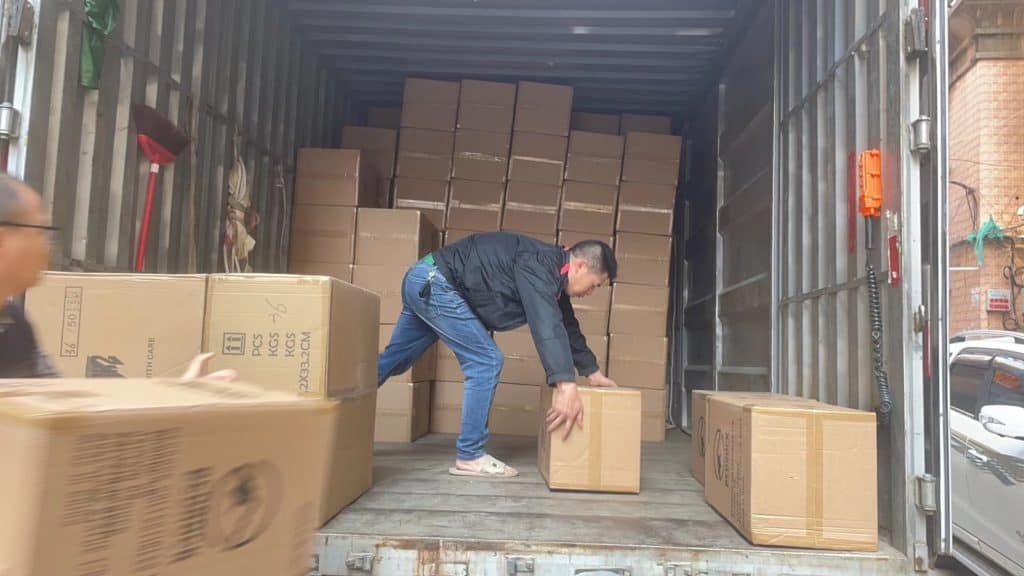 Bedrock Collectibles shipment of statues loaded onto truck
