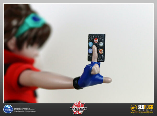 Bakugan Dan kuso holding Gatecard closeup collectible diorama