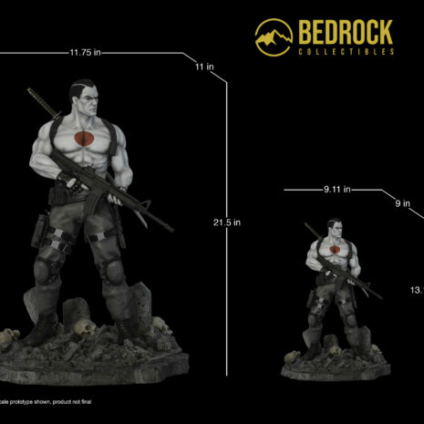 Bloodshot statue 1/4 vs 1/6 scale comparison showing the size comparison of the 1/4 scale version vs 1/6 scale version