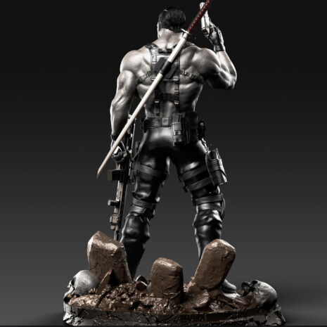 Bloodshot pistol rifle back statue render 6 Bloodshot pistol rifle back statue render 6