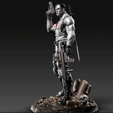 Bloodshot right pistol and rifle statue render 4 Bloodshot right pistol and rifle statue render 4