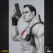 Bloodshot collectible valiant statue face closeup holding right pistol