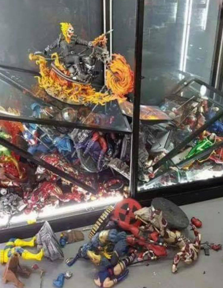 broken glass display case ghost rider 1