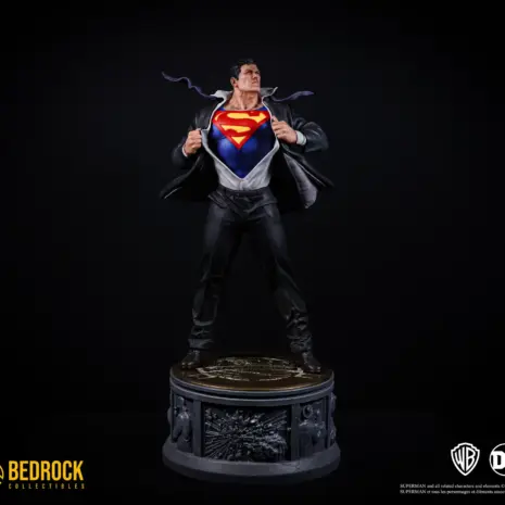 superman-1-4-scale-secret-origins-statue superman dc secret origins 1/4 scale statue showing clark kent's full transformation into superman full body shot