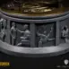 Superman Secret Origin narrative base by Bedrock Collectibles showing Superman leaping building and with his father in Kansas. Superman's origin story carved as relief panels
